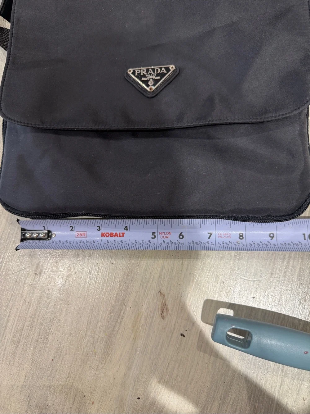 Source Unknown Prada Style Black Nylon Messenger Bag with Adjustable Strap